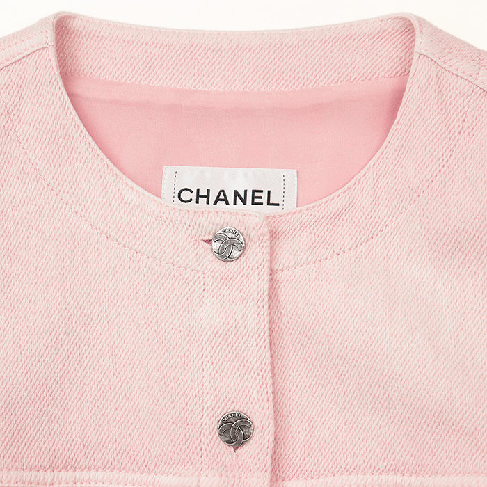 CHANEL Other outerwear [Outer material] 100% cotton [Lining] 100% silk pink P60751 Women 36 Used Authentic
