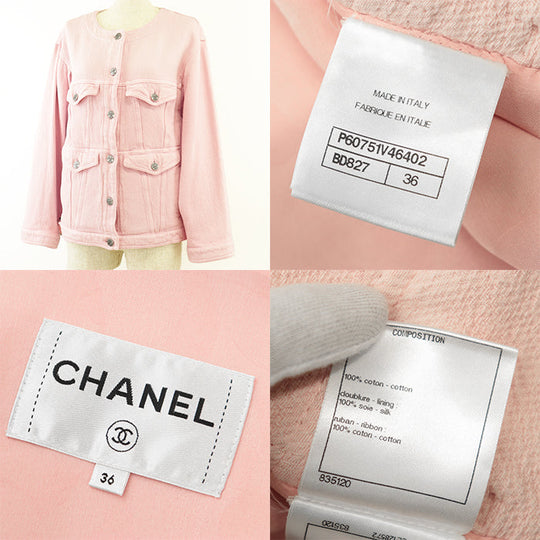 CHANEL Other outerwear [Outer material] 100% cotton [Lining] 100% silk pink P60751 Women 36 Used Authentic