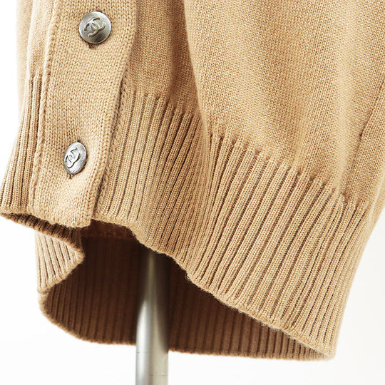CHANEL knit Cashmere 100% Camel 08A P34303 Women 42 Used Authentic