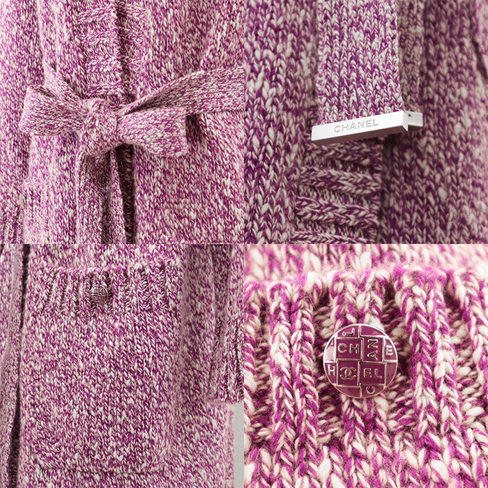 CHANEL knit cashmere Purple, White P59844 36