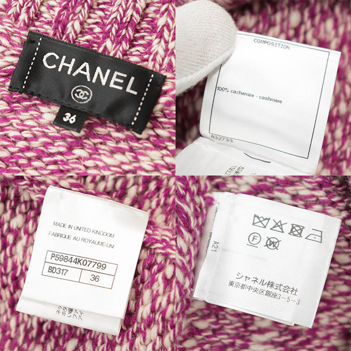 CHANEL knit cashmere Purple, White P59844 36