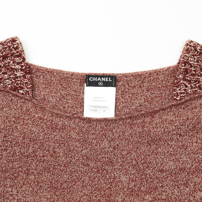 CHANEL one piece [Outer material] 100% cashmere Burgundy Women 40 Used Authentic