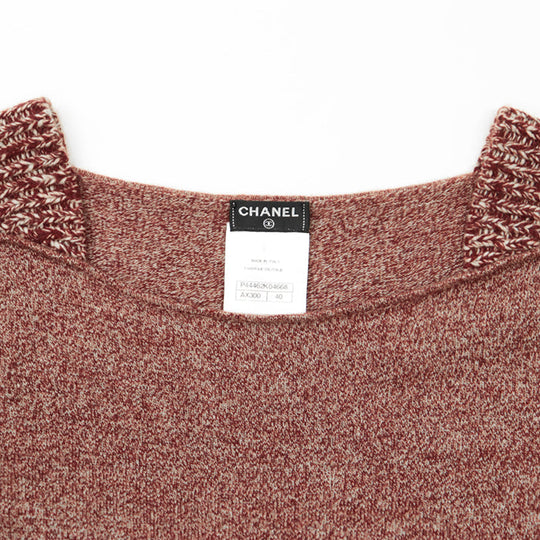 CHANEL one piece [Outer material] 100% cashmere Burgundy Women 40 Used Authentic