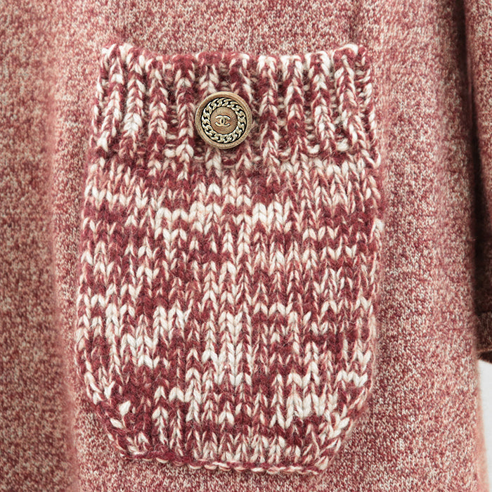 CHANEL one piece [Outer material] 100% cashmere Burgundy Women 40 Used Authentic