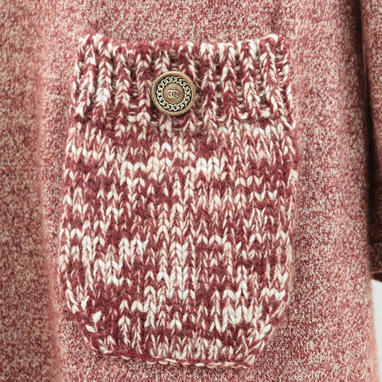 CHANEL one piece [Outer material] 100% cashmere Burgundy Women 40 Used Authentic