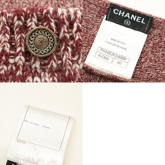 CHANEL one piece [Outer material] 100% cashmere Burgundy Women 40 Used Authentic