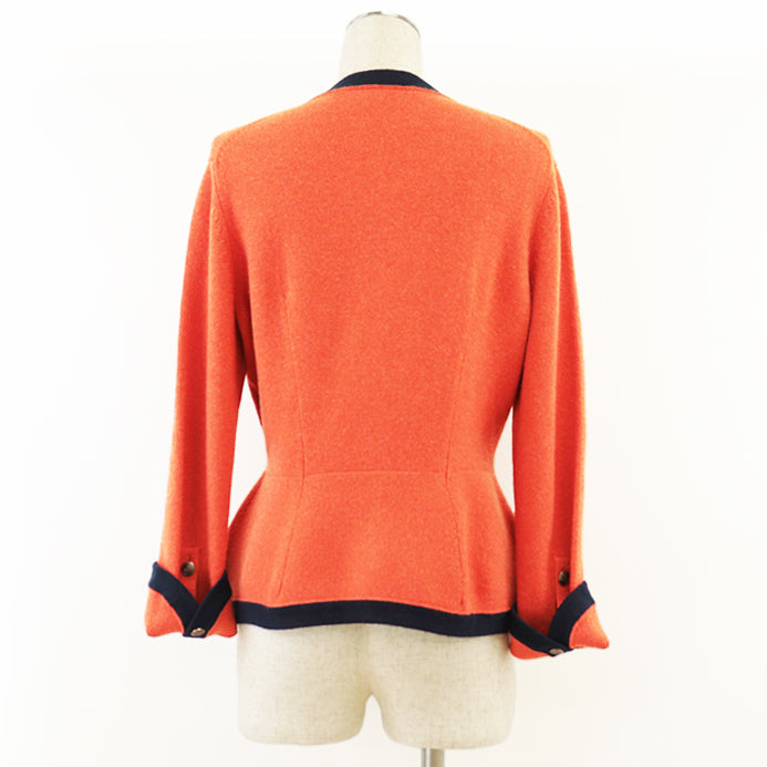 CHANEL knit cashmere Orange, Navy P59182 38