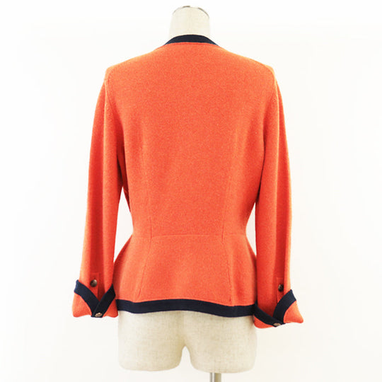 CHANEL knit cashmere Orange, Navy P59182 38