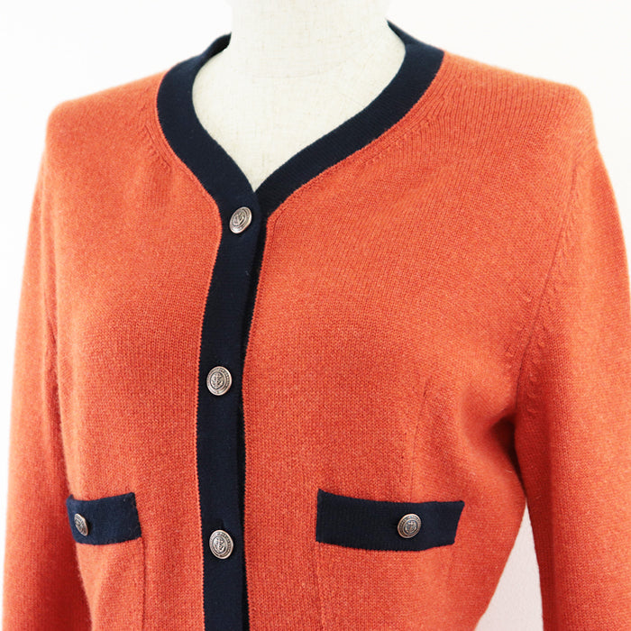 CHANEL knit cashmere Orange, Navy P59182 38
