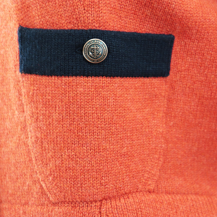 CHANEL knit cashmere Orange, Navy P59182 38
