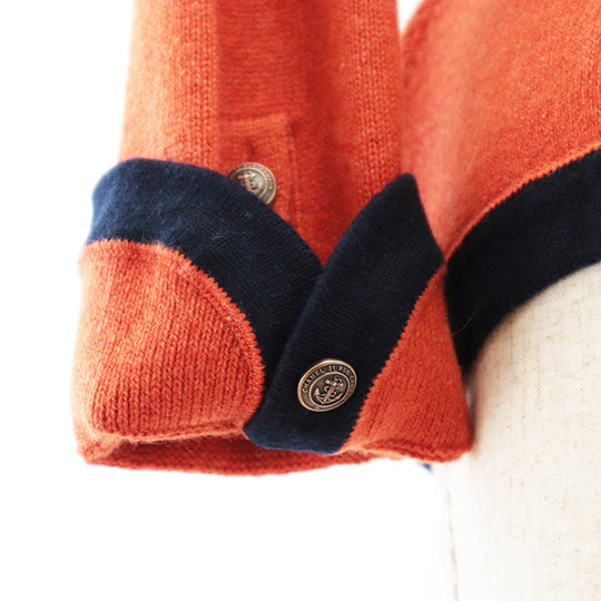 CHANEL knit cashmere Orange, Navy P59182 38