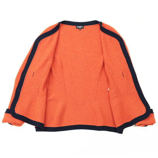 CHANEL knit cashmere Orange, Navy P59182 38