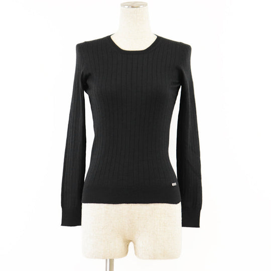 CHANEL knit [Outer material] 70% cashmere, 30% silk black 38