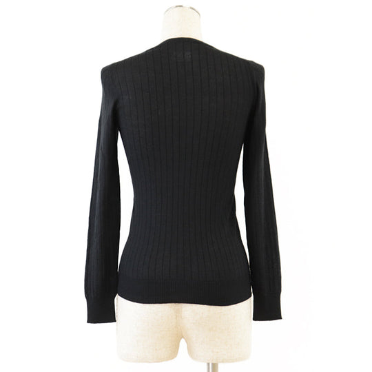 CHANEL knit [Outer material] 70% cashmere, 30% silk black 38