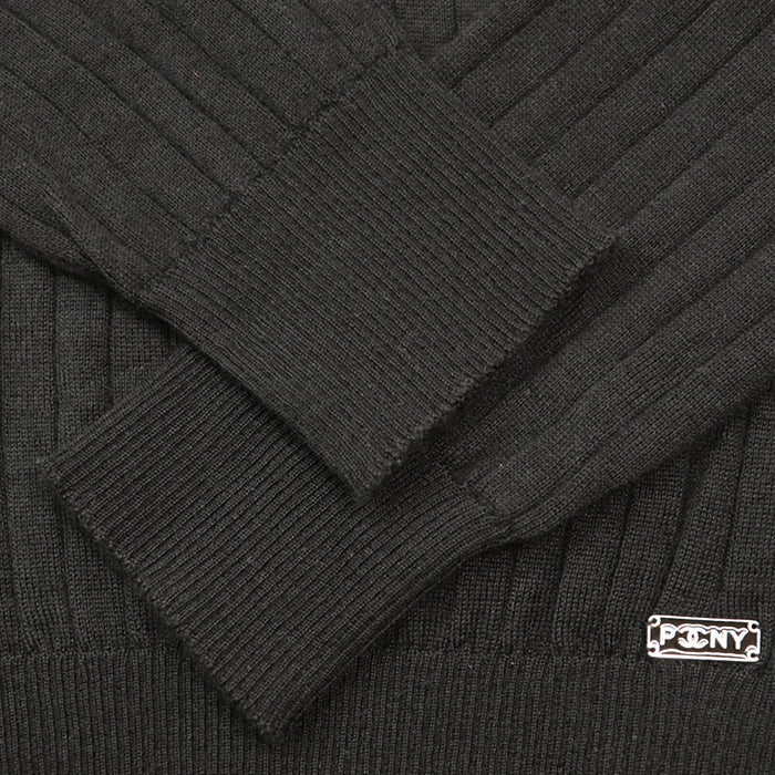 CHANEL knit [Outer material] 70% cashmere, 30% silk black 38