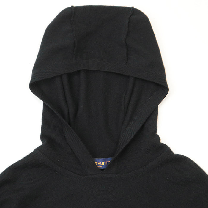 LOUIS VUITTON knit [Outer material] 98% cashmere, 1% silk black mens L Used Authentic
