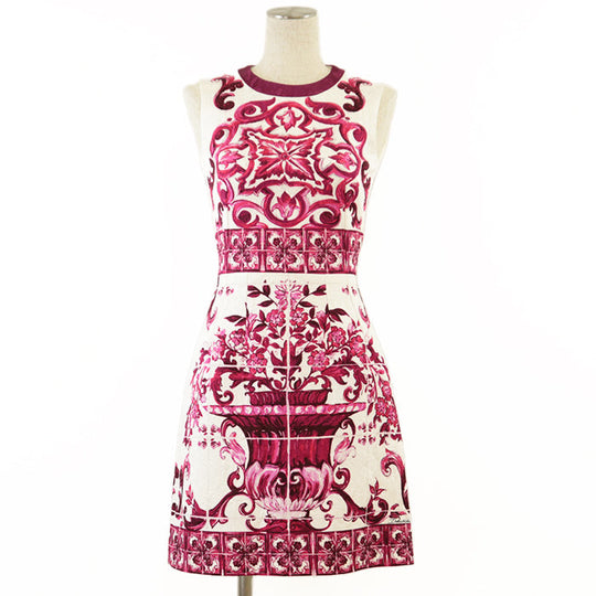 DOLCE&GABBANA one piece [Outer material] 67% cotton, 33% rayon [Lining] 91% silk, 9% elastane multicolor Women 36 Used Authentic