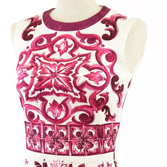 DOLCE&GABBANA one piece [Outer material] 67% cotton, 33% rayon [Lining] 91% silk, 9% elastane multicolor Women 36 Used Authentic