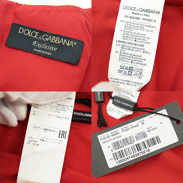 DOLCE&GABBANA one piece [Outer material] 99% cotton, 1% elastane [Lining] 91% silk, 1% elastane Yellow red 36
