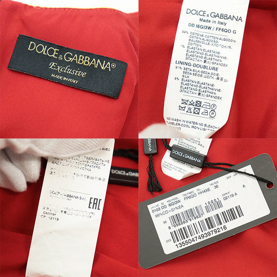 DOLCE&GABBANA one piece [Outer material] 99% cotton, 1% elastane [Lining] 91% silk, 1% elastane Yellow red 36