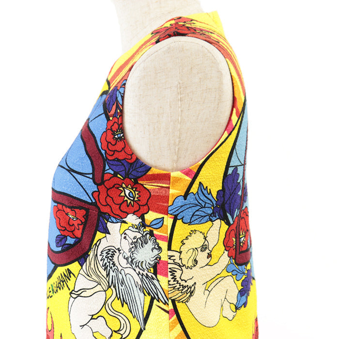 DOLCE&GABBANA one piece [Outer material] 99% cotton, 1% elastane [Lining] 91% silk, 1% elastane Yellow red 36