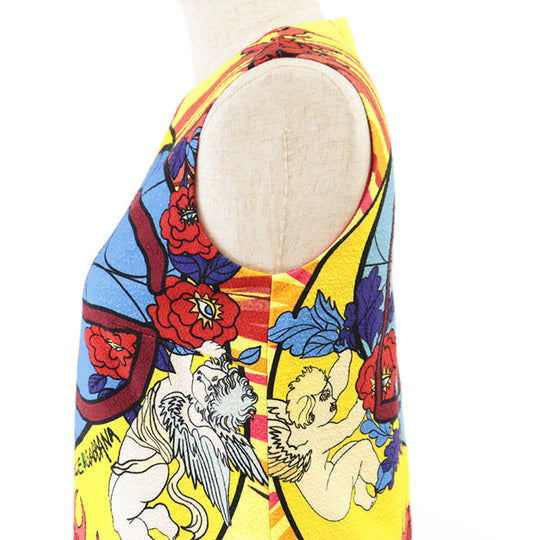 DOLCE&GABBANA one piece [Outer material] 99% cotton, 1% elastane [Lining] 91% silk, 1% elastane Yellow red 36