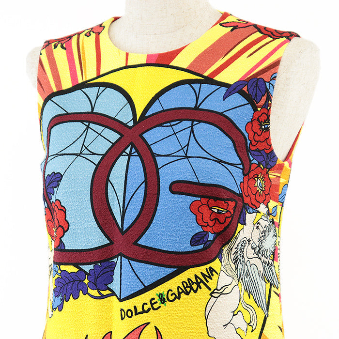DOLCE&GABBANA one piece [Outer material] 99% cotton, 1% elastane [Lining] 91% silk, 1% elastane Yellow red 36