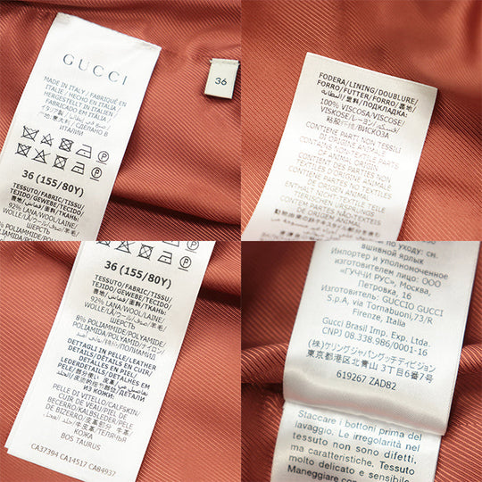 GUCCI Other outerwear [Outer material] 92% wool, 8% polyamide [Lining] 100% rayon pink 619267 ZAD82 36