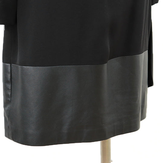 GUCCI one piece [Outer material] 100% silk, 67% rayon [Lining] 94% silk, 6% lycra [Leather part] Sheepskin black Women 38 Used Authentic