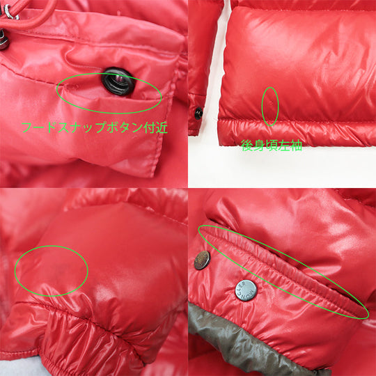 MONCLER Down jacket 100% nylon [Filling] 90% down, 10% feather Red MAYA mens 1 Used Authentic