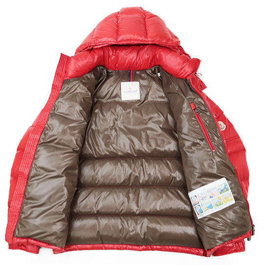 MONCLER Down jacket 100% nylon [Filling] 90% down, 10% feather Red MAYA mens 1 Used Authentic