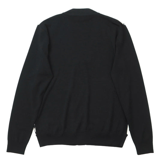 HERMES cardigan [Outer fabric] 100% wool [Other fabric] 100% silk Black White L