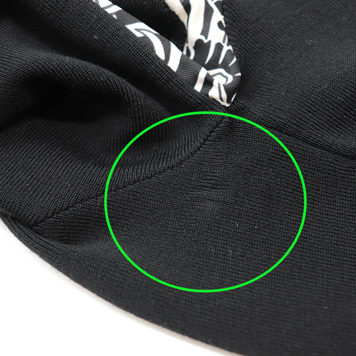 HERMES cardigan [Outer fabric] 100% wool [Other fabric] 100% silk Black White L