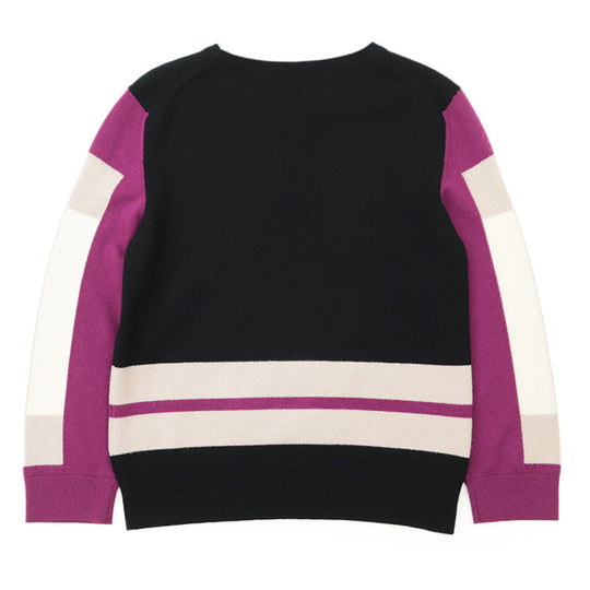 HERMES sweater [Outer material] 100% cashmere Black multicolor Women 40 Used Authentic