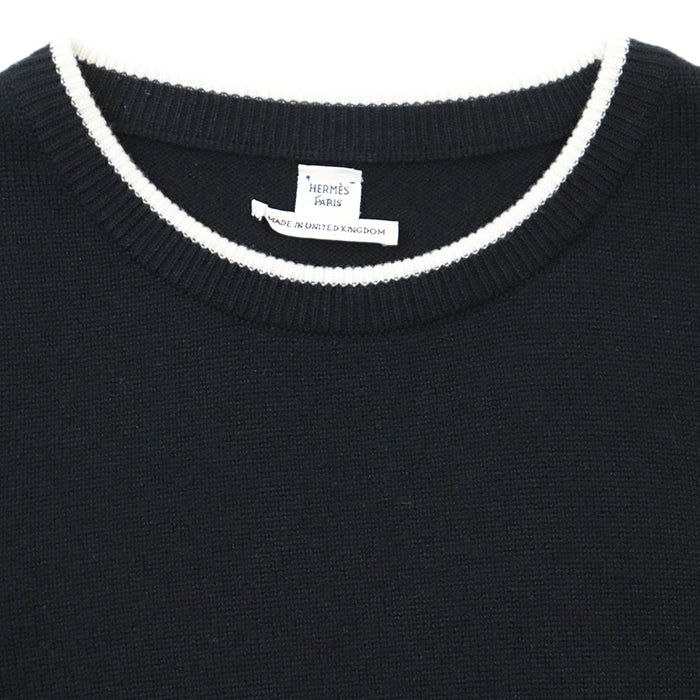 HERMES sweater [Outer material] 100% cashmere Black multicolor Women 40 Used Authentic