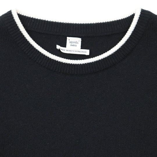 HERMES sweater [Outer material] 100% cashmere Black multicolor Women 40 Used Authentic