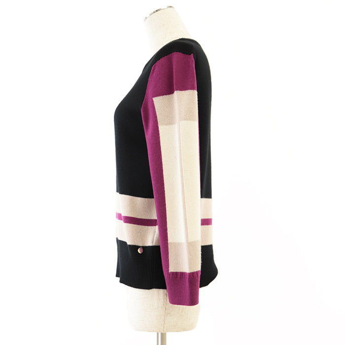 HERMES sweater [Outer material] 100% cashmere Black multicolor Women 40 Used Authentic
