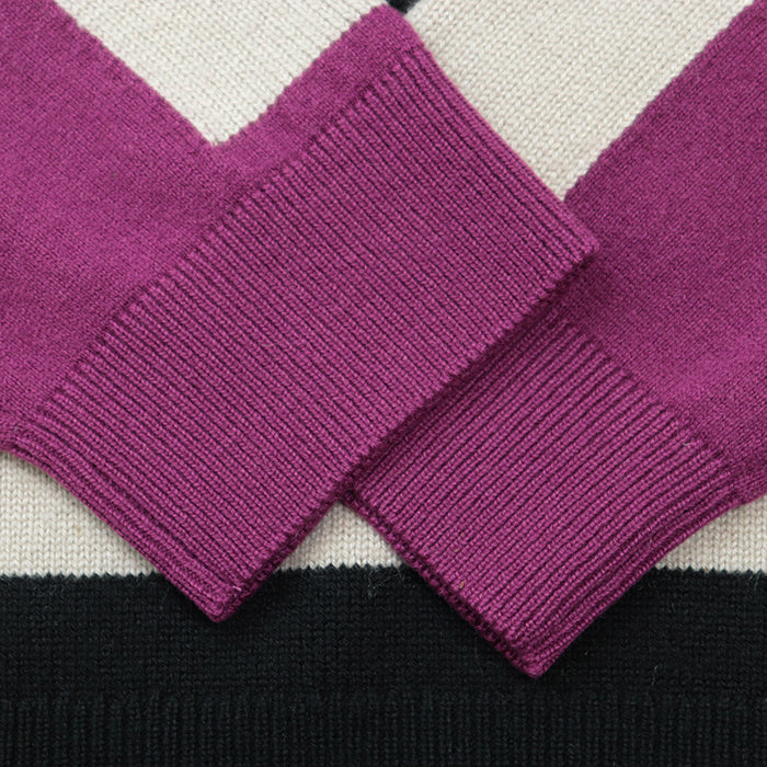 HERMES sweater [Outer material] 100% cashmere Black multicolor Women 40 Used Authentic