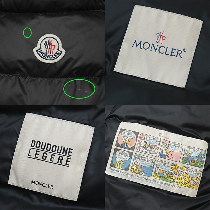 MONCLER Down jacket [Outer material] 100% nylon [Lining] 100% nylon [Filling] 90% down, 10% feather black Women 1 Used Authentic