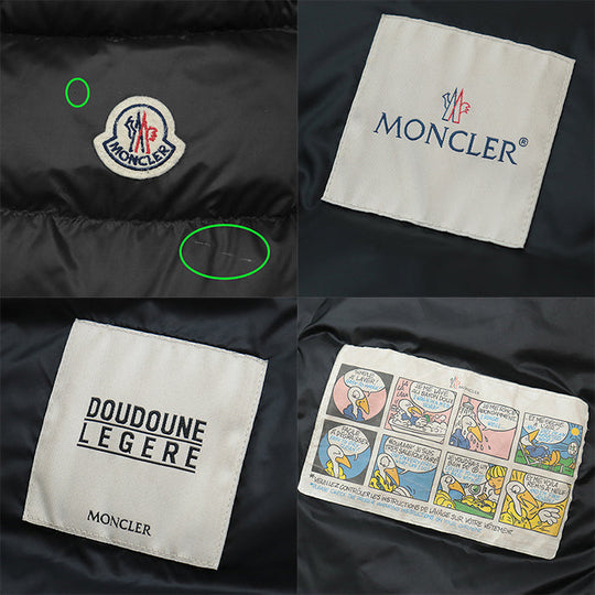MONCLER Down jacket [Outer material] 100% nylon [Lining] 100% nylon [Filling] 90% down, 10% feather black Women 1 Used Authentic