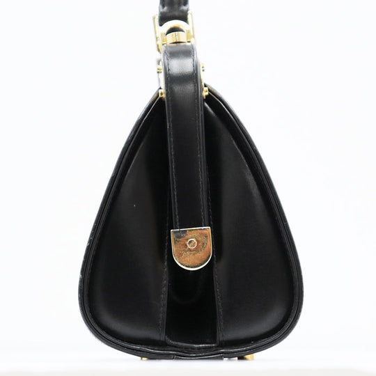 COMTESSE Handbag horsehair leather Black gold Women Used Authentic