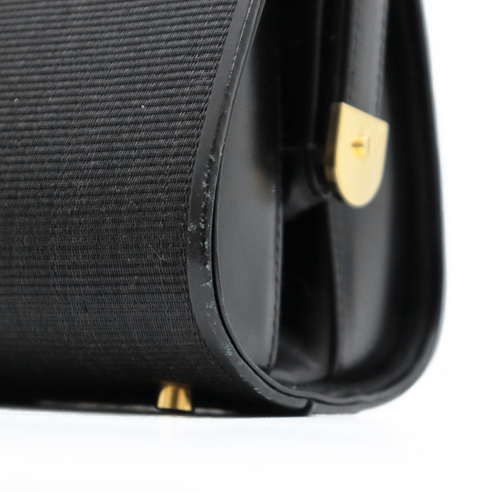 COMTESSE Handbag horsehair leather Black gold Women Used Authentic