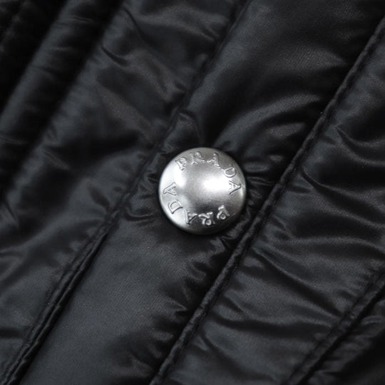 PRADA Down vest SGB628 100% nylon [Filling] 90% down, 10% feather [Other fabric] 100% polyester [Leather part] 100% calf leather black mens 48 Used Authentic
