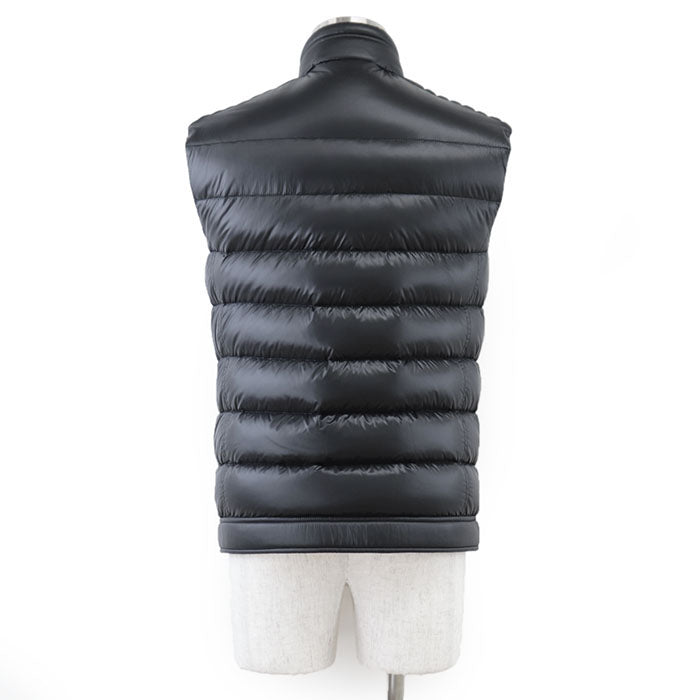 PRADA Down vest SGB628 100% nylon [Filling] 90% down, 10% feather [Other fabric] 100% polyester [Leather part] 100% calf leather black mens 48 Used Authentic