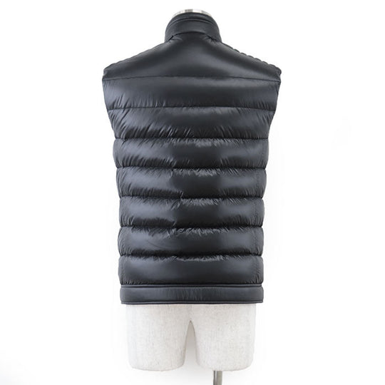 PRADA Down vest SGB628 100% nylon [Filling] 90% down, 10% feather [Other fabric] 100% polyester [Leather part] 100% calf leather black mens 48 Used Authentic