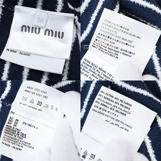 Miu Miu one piece 65% cotton, 35% polyamide Navy, White MMA769 S231 119T Women 38 Used Authentic