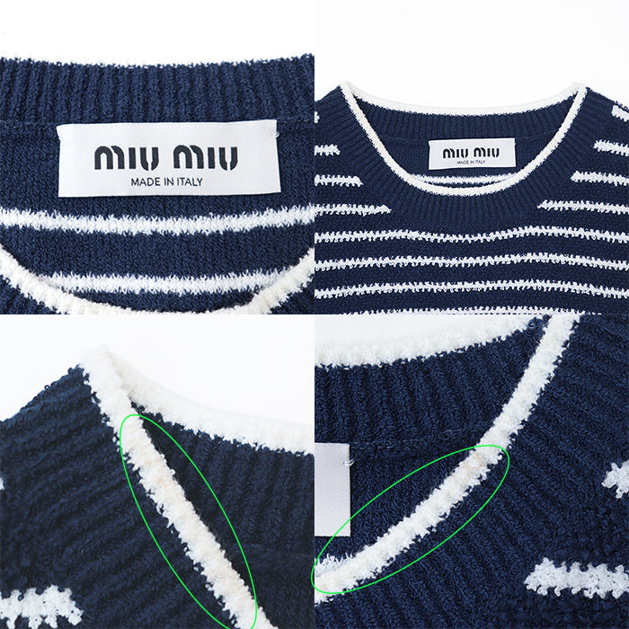 Miu Miu one piece 65% cotton, 35% polyamide Navy, White MMA769 S231 119T Women 38 Used Authentic