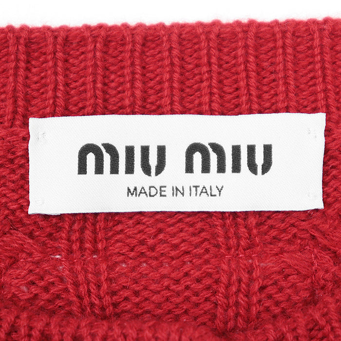 Miu Miu knit cashmere Red Women 40 Used Authentic