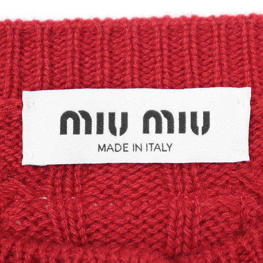 Miu Miu knit cashmere Red Women 40 Used Authentic