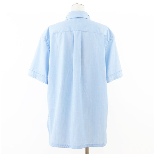 FENDI Short sleeve shirt wool Light blue, white FS1076 AN04